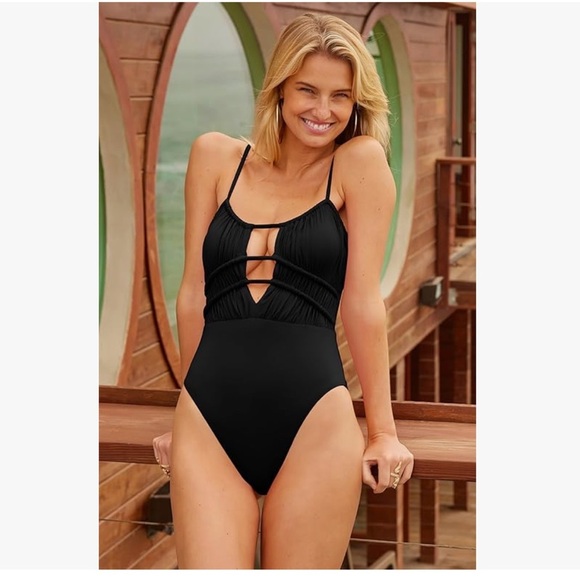 BECCA Other - NWT BECCA  Santorini Black One-Piece Swimsuit Size Medium